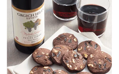 Chocolate Shortbread Cookies with Dried Cherries and Walnuts