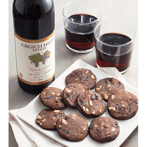 Chocolate Shortbread Cookies with Dried Cherries and Walnuts