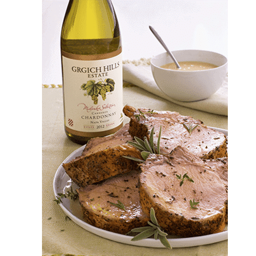 Herb-Crusted Pork Rib Roast with Beurre Blanc