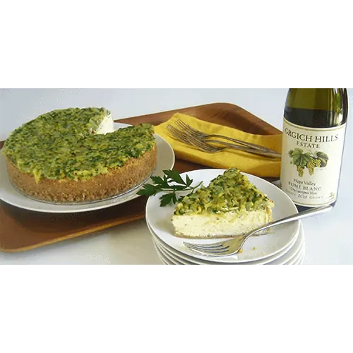 Savory Goat Cheese Cheesecake with Zucchini-Lemon Topping