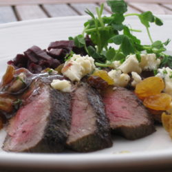 grilled steak with gorgonzola