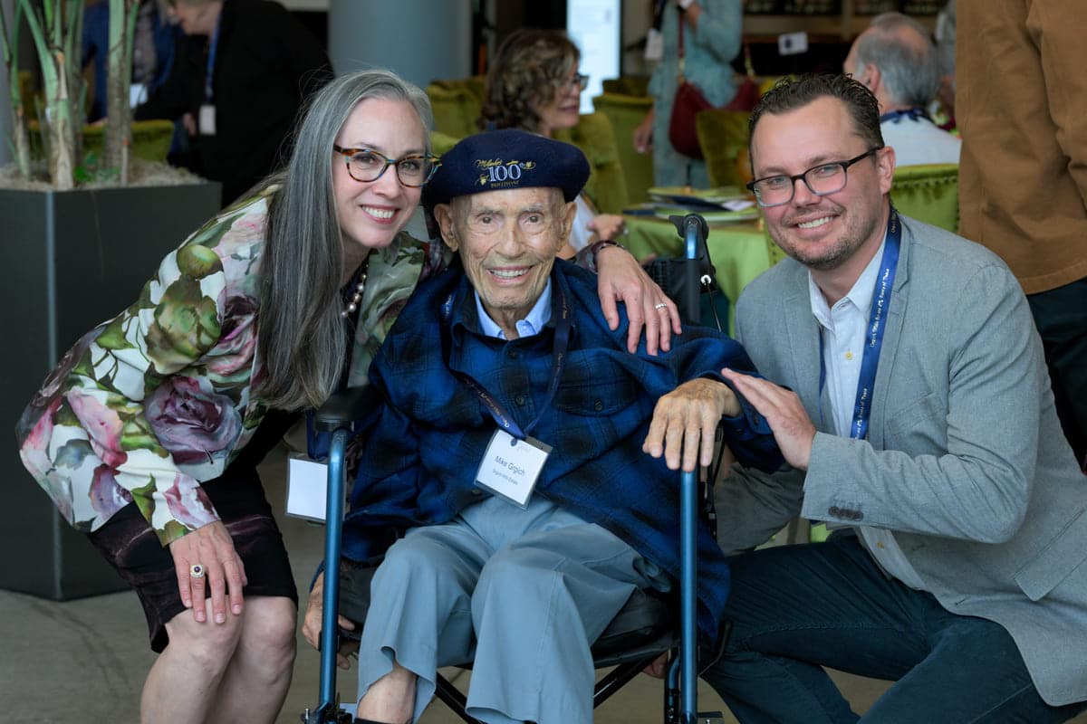 Mike Grgich with his daughter Violet and friend Tucker Kuhn