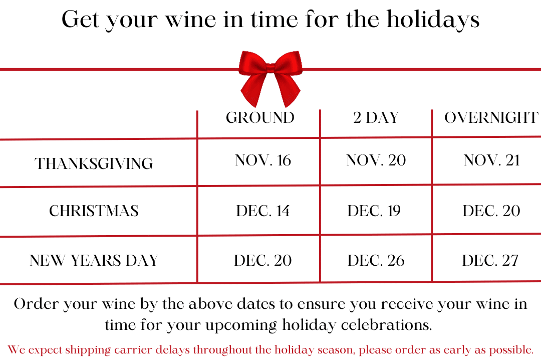 Holiday Shipping Chart