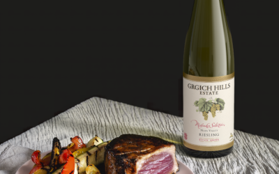Miso Glazed Tuna Steak with Marinated Grilled Vegetables